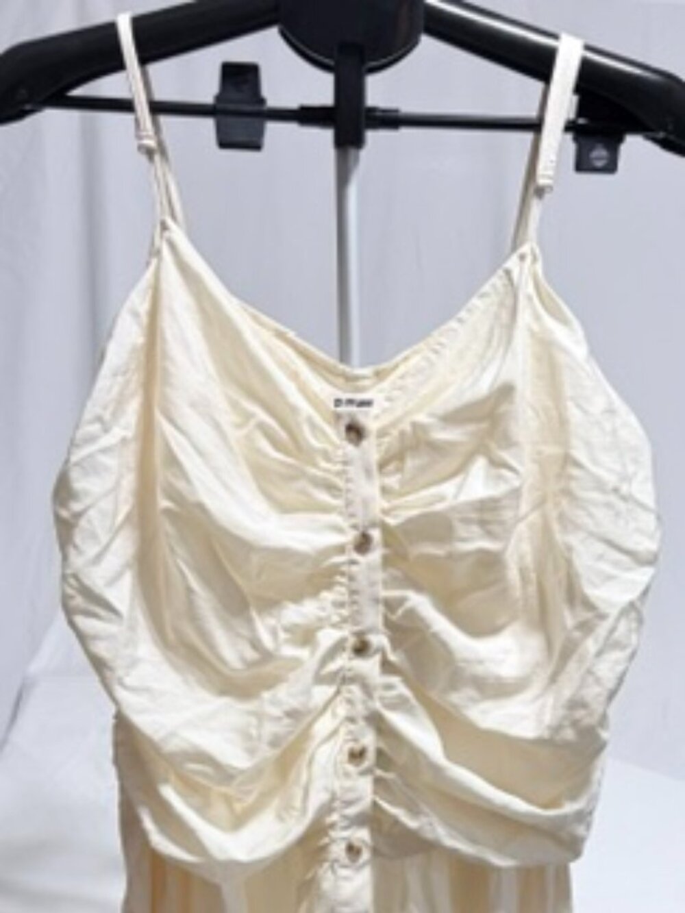 NWT Future Collective Cream Ruched Button-Front Midi Sundress 1X